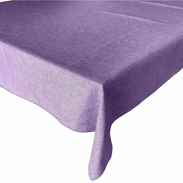 Faux Burlap Style Polyester Woven Tablecloth 58" x 76" Lavender