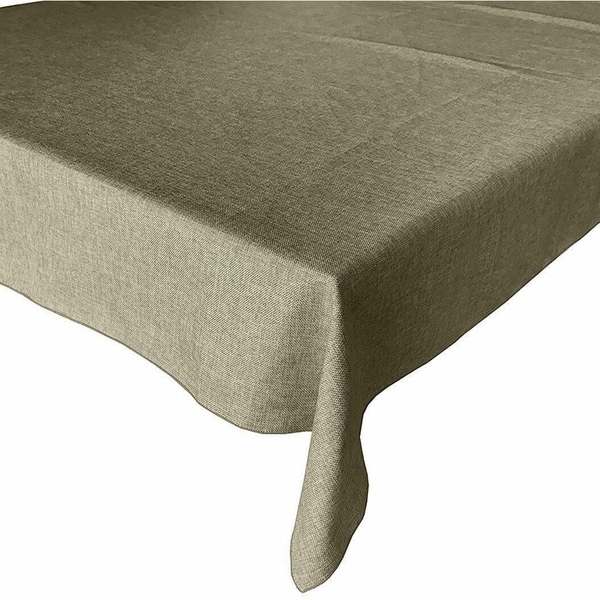 Faux Burlap Style Polyester Woven Tablecloth 58" x 76" Wheat