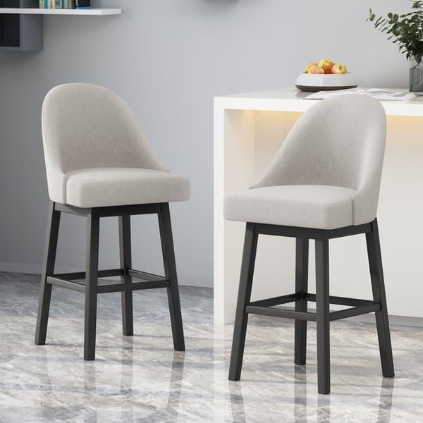 Shop Boyd Modern Upholstered Swivel Bar Stool Set Of 2 By