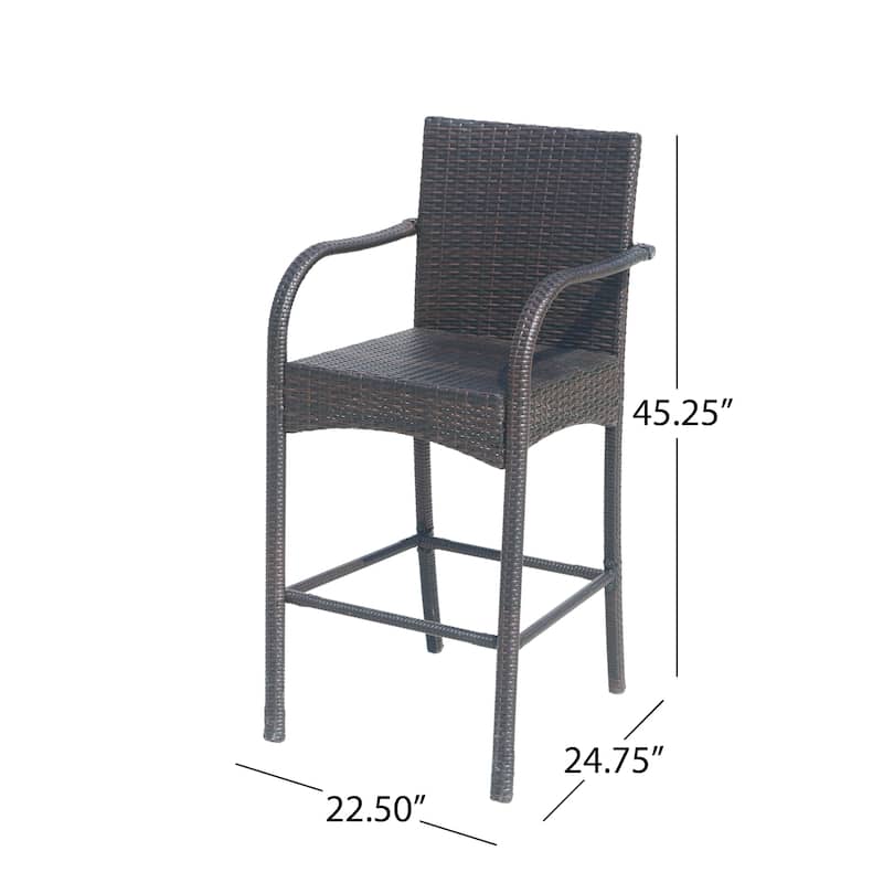 Cascada Outdoor Wicker Barstool Chair (Set of 2) by Christopher Knight Home