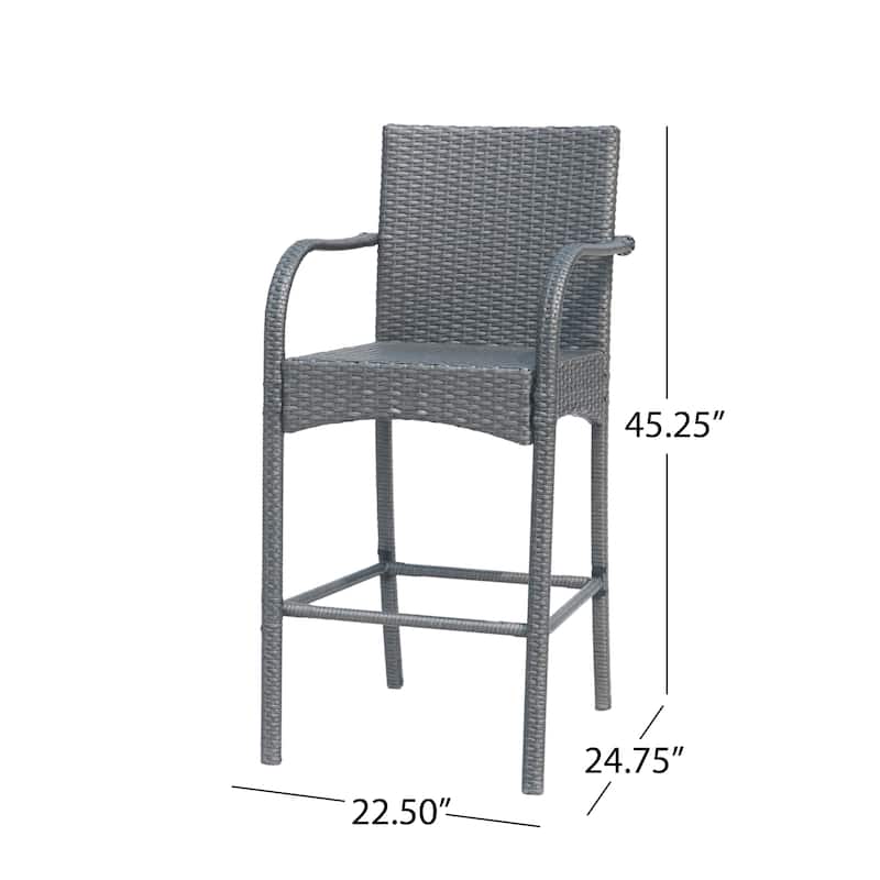 Cascada Outdoor Wicker Barstool Chair (Set of 2) by Christopher Knight Home