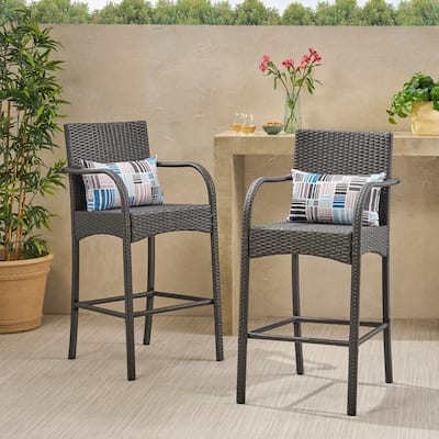 Cascada Outdoor Wicker Barstool Chair (Set of 2) by Christopher Knight Home