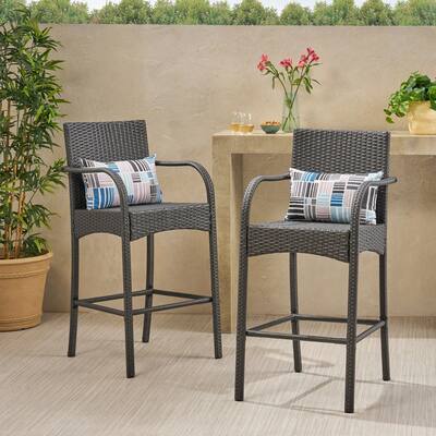 Cascada Outdoor Wicker Barstool Chair (Set of 2) by Christopher Knight Home
