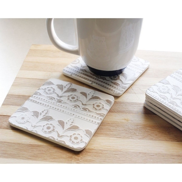 white drink coasters