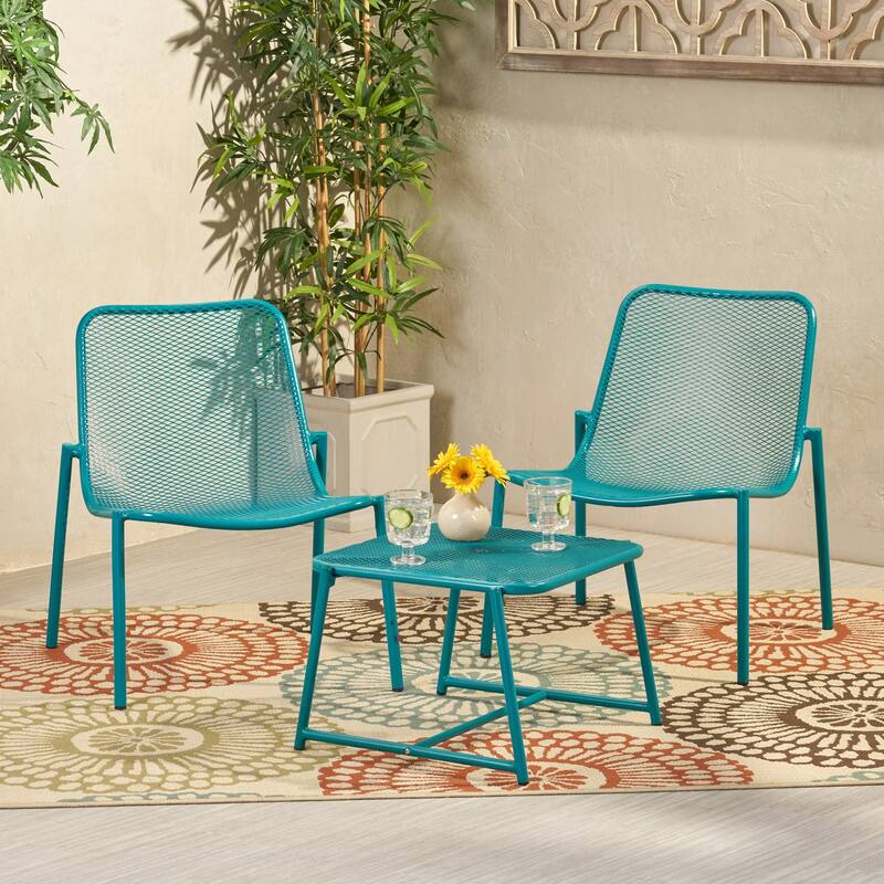 Bucknell Outdoor Modern 2 Seater Chat Set by Christopher Knight Home