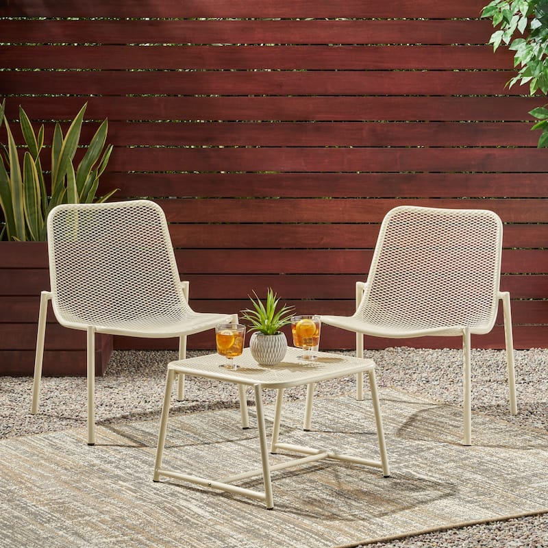 Bucknell Outdoor Modern 2 Seater Chat Set by Christopher Knight Home