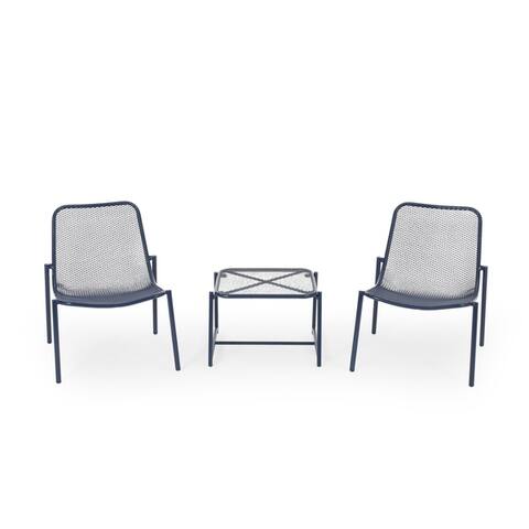 Bucknell Outdoor Modern 2 Seater Chat Set by Christopher Knight Home