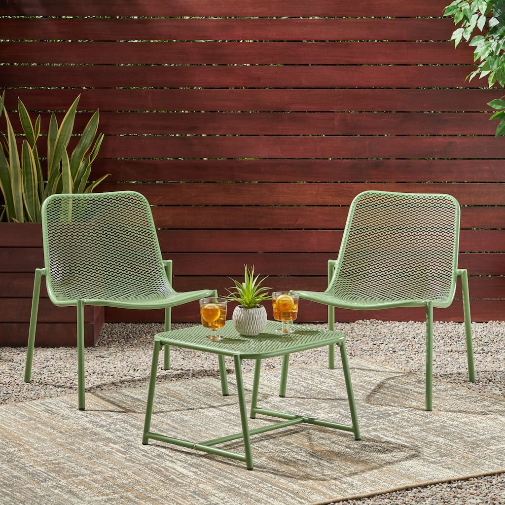 Bucknell Outdoor Modern 2 Seater Chat Set by Christopher Knight Home