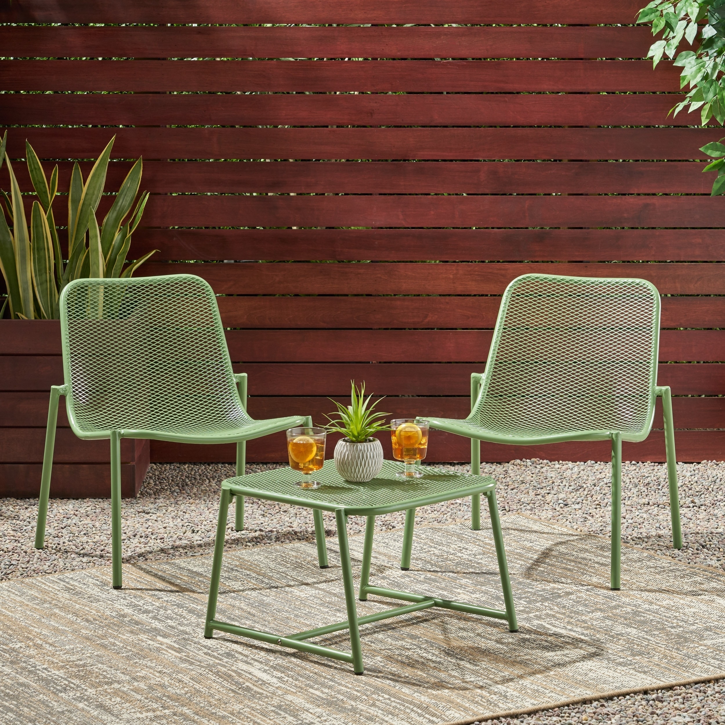 Bucknell Outdoor Modern 2 Seater Chat Set by Christopher Knight Home