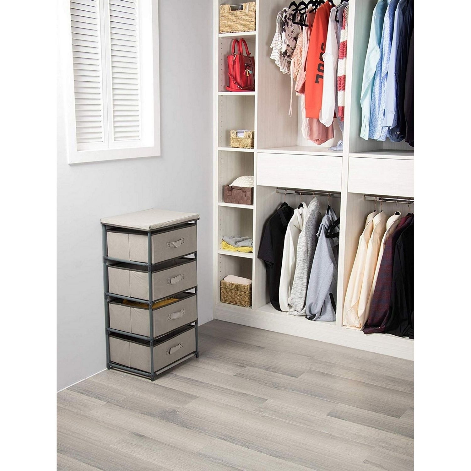 Juvale 4-Layered Storage Bin Cabinet Drawer for Clothing