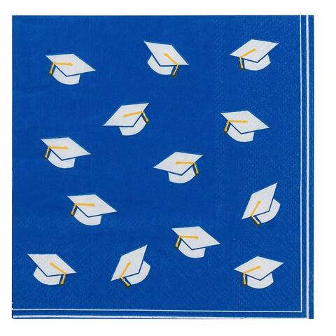 Cocktail Napkins - 100-Pack Graduation Caps Disposable Paper Napkins, 3-Ply