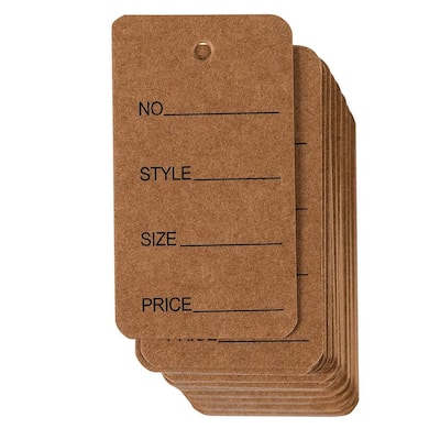 Juvale 1000pcs Kraft Cloth Tags Garment Writable Hang Labels Size Name Style Price Tag