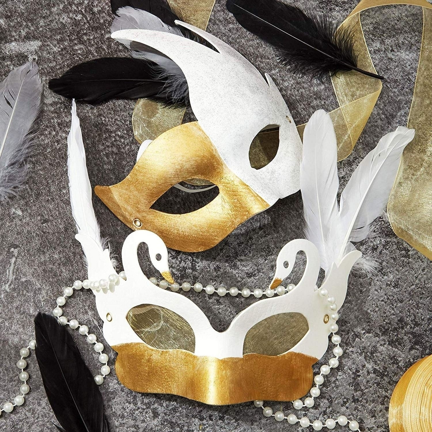 12 Count Bright Creations Blank DIY Masquerade Craft Half Masks for Halloween 6 Designs