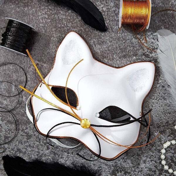 Bright Creations Blank DIY Masquerade Craft Cat Masks for Halloween 24 Count