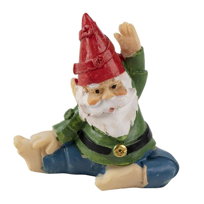 4-Piece Mini Yoga Gnome Figurines for Fairy Garden, Potted Plants, Tabletop