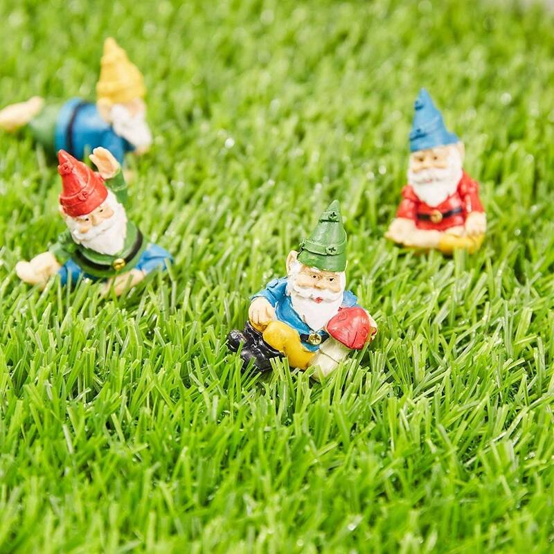 4-Piece Mini Yoga Gnome Figurines for Fairy Garden, Potted Plants, Tabletop
