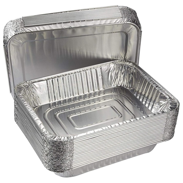 Aluminum Foil Pans 20-Piece Half-Size Deep Disposable Steam Table Pans with Lids 