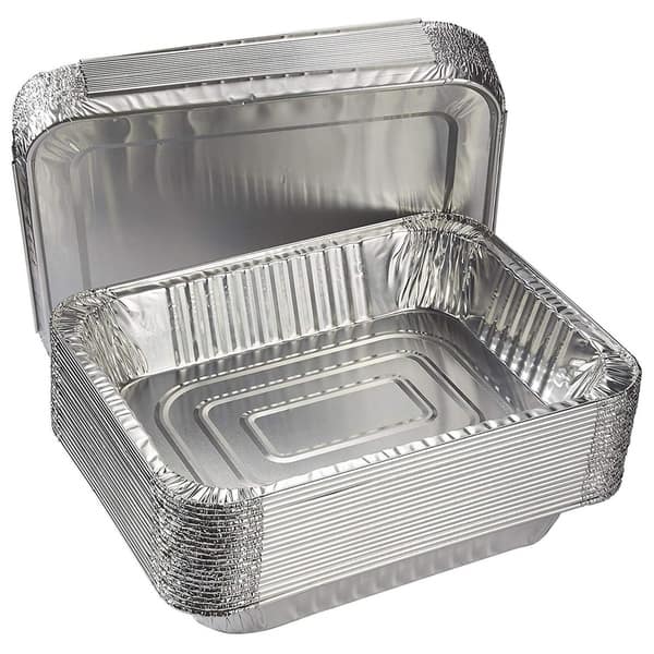 100 PC Disposable Aluminum Foil Pans Oven Tray Table Baking Pan Kitchen Bakeware