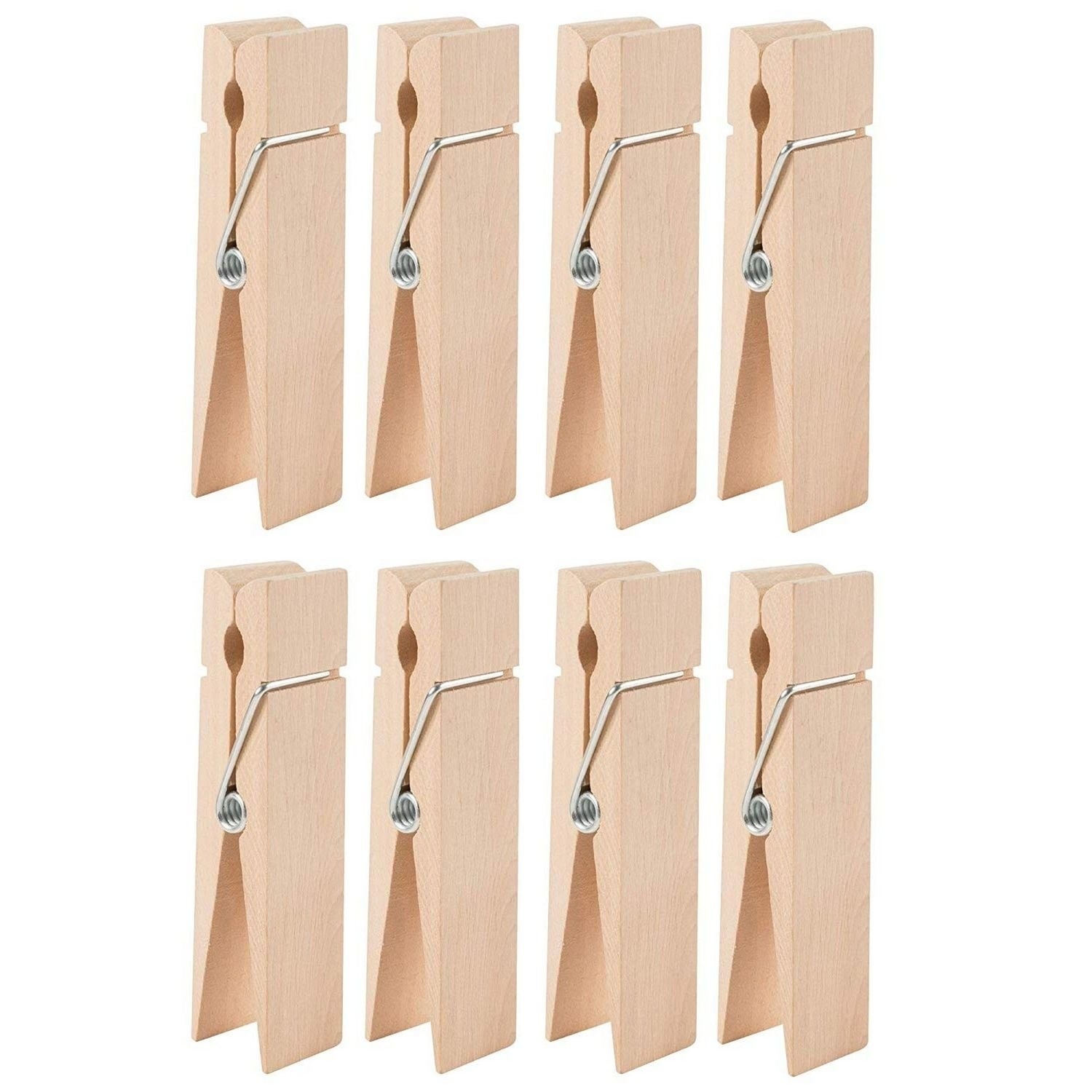 AllTopBargains 40 Pcs Wood Clothespins with Spring 2 7/8 Large Heavy Duty Clothes Pins Crafts