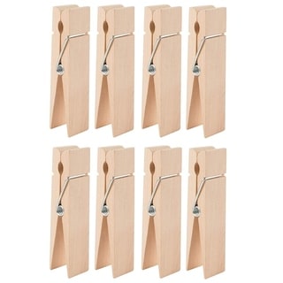 Juvale Wooden Large Clothespins - 8-Pack Jumbo Unfinished