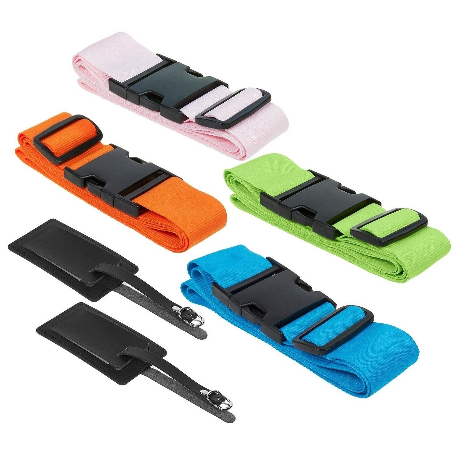 colorful luggage straps