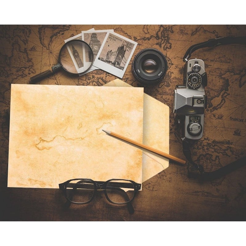 Paper Junkie 48 Pack Vintage Style Stationery Paper and Envelopes Set (8.5 x 11 Inches)