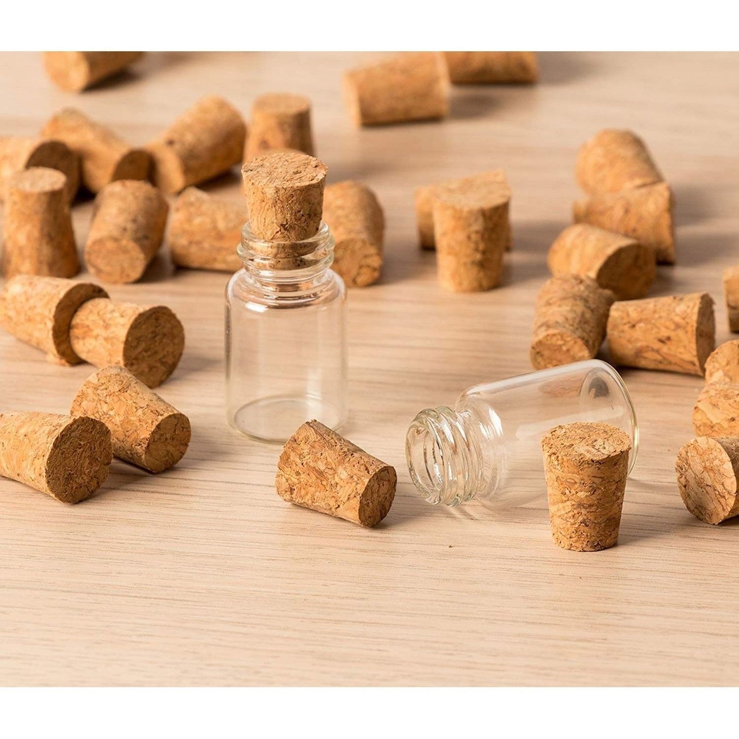 Size 1 Top=11mm Bottom=8mm 100x Mini Cork Stoppers Tapered Cork Bottle Plugs 