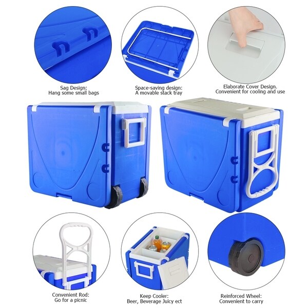 multi function rolling cooler picnic camping