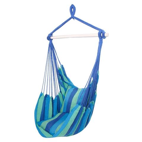 Hanging Rope Hammock Chair Swing Seat, Large Hammock Net Porch Chair - N/A