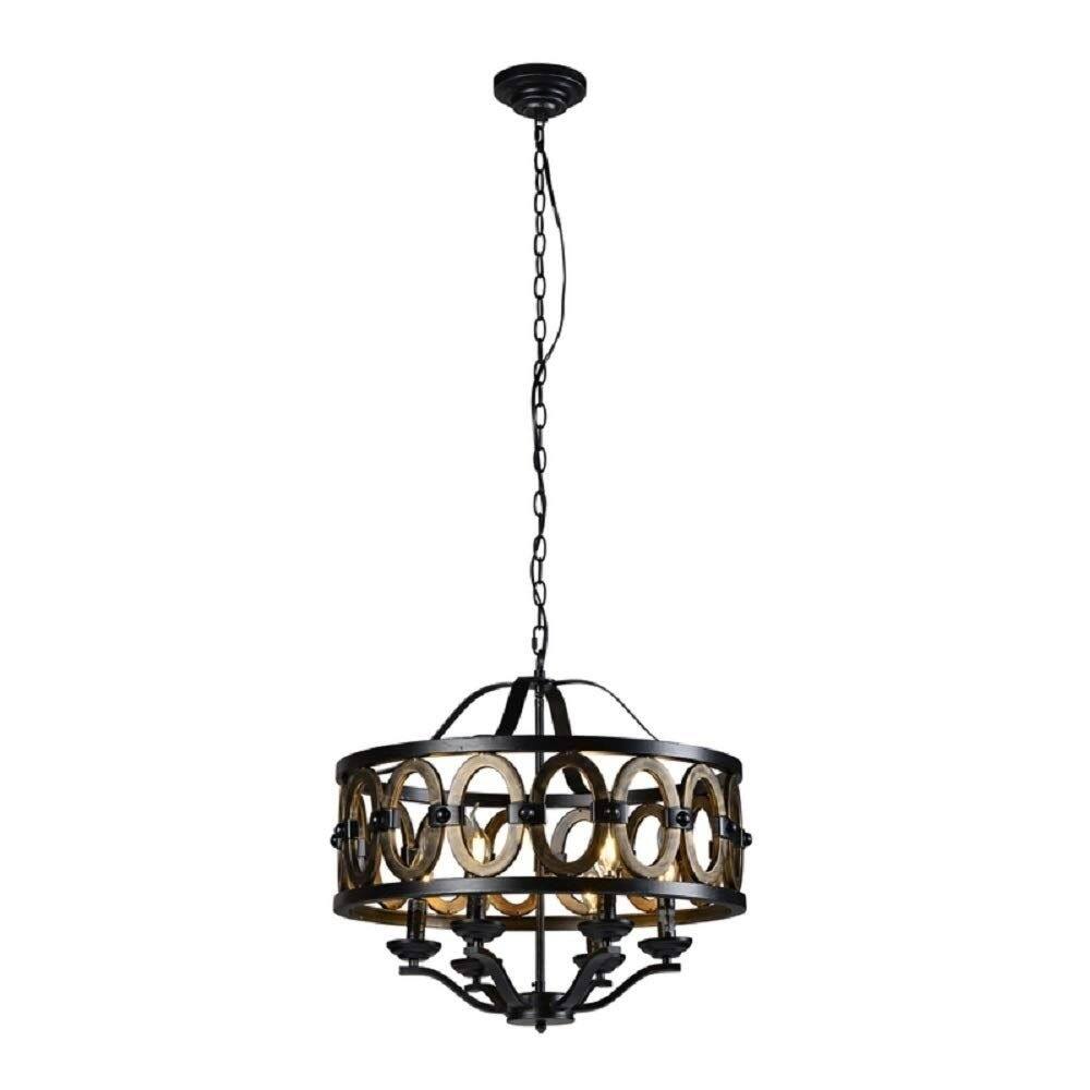 6-Light Iron Chandelier - Black and Gold - Large Ornate Metal Hanging (Less than 60 Watts - 6) - Chandeliers For Bedrooms by Overstock.com