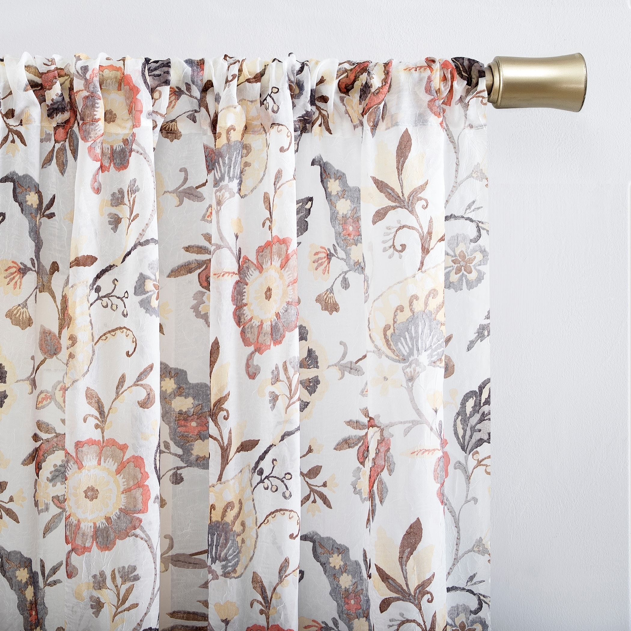 Shop For No 918 Sarita Floral Print Sheer Rod Pocket Curtain Panel Get Free Delivery On Everything At Overstock Your Online Home Decor Outlet Store Get 5 In Rewards With Club O 29869272