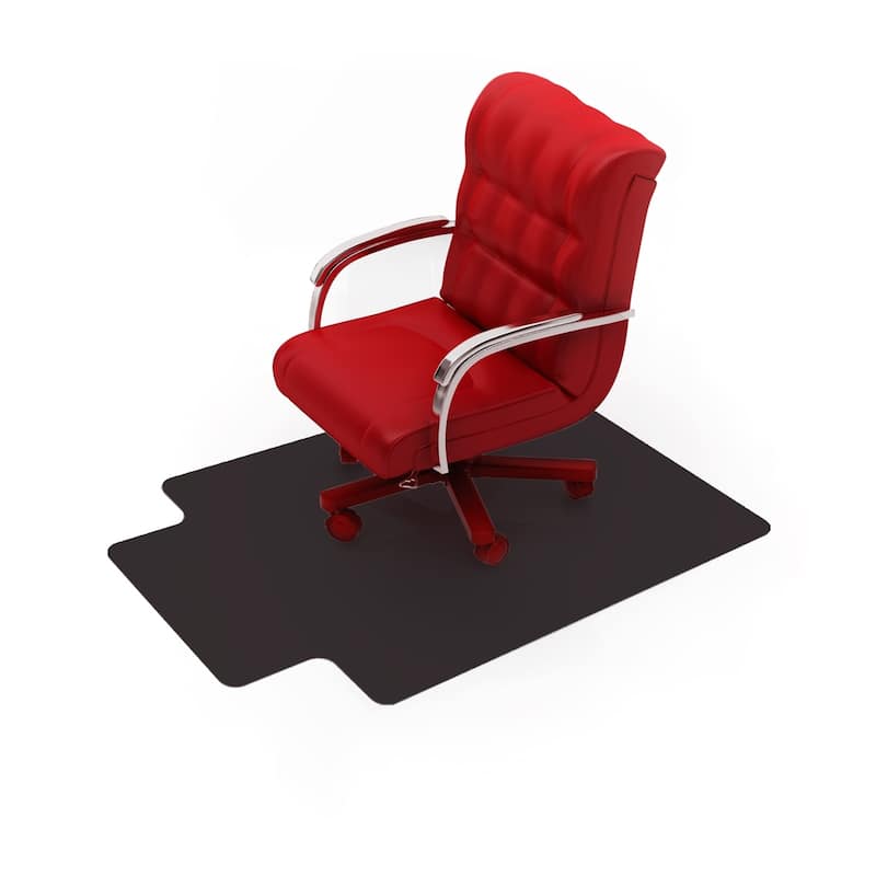 Advantagemat® Black Vinyl Lipped Chair Mat for Carpets 45" x 53" On