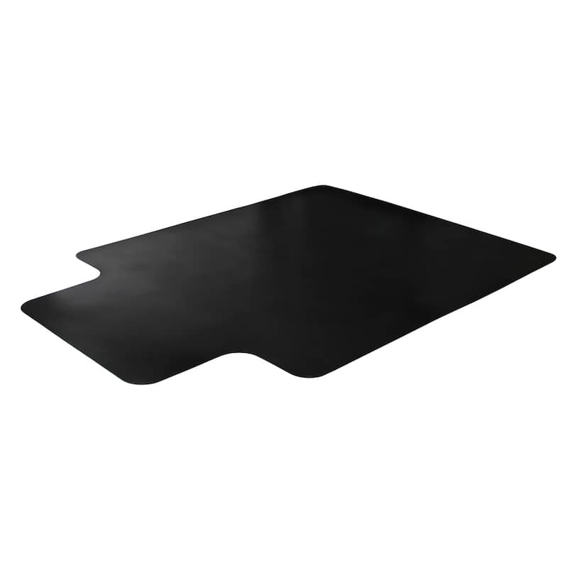 Advantagemat® Black Vinyl Lipped Chair Mat for Carpets - 45" x 53"
