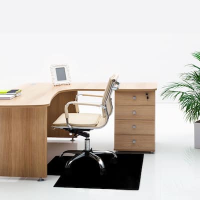 Advantagemat® Black Vinyl Lipped Chair Mat for Hard Floor - 45" x 53"