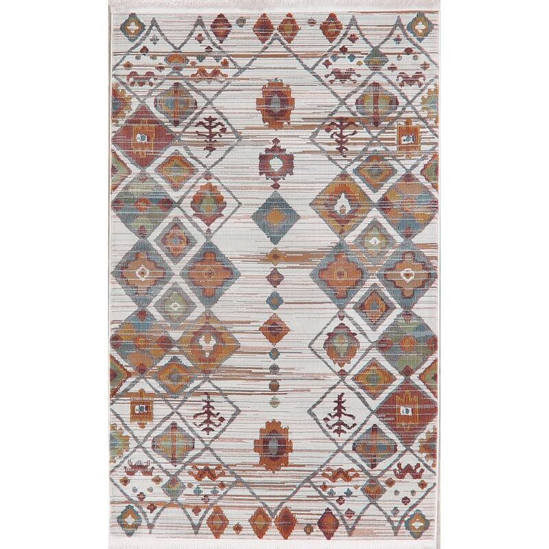 Southwest Distressed Geometric Vintage Style Turkish Area Rugs Bedroom
