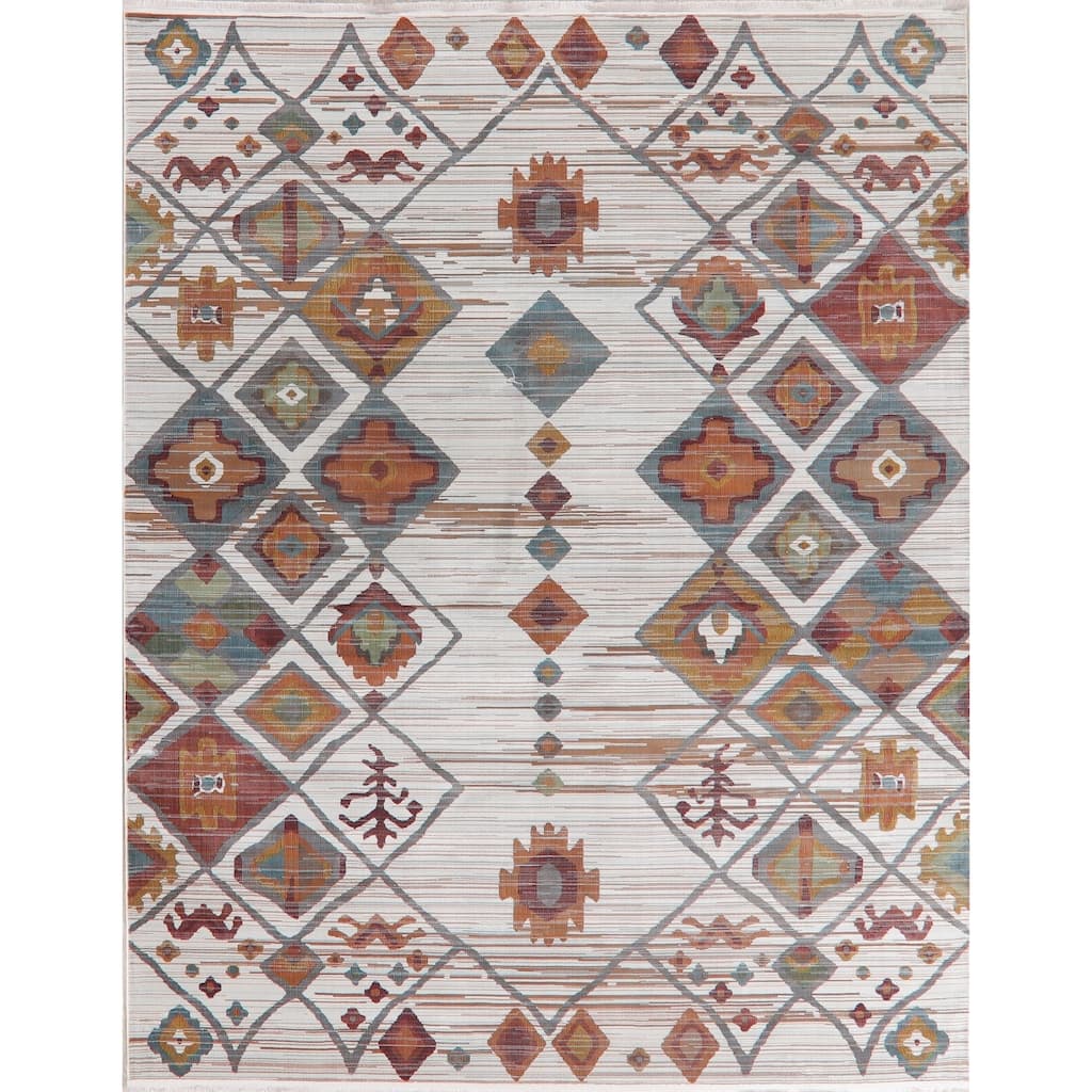 Southwest Distressed Geometric Vintage Style Turkish Area Rugs Bedroom