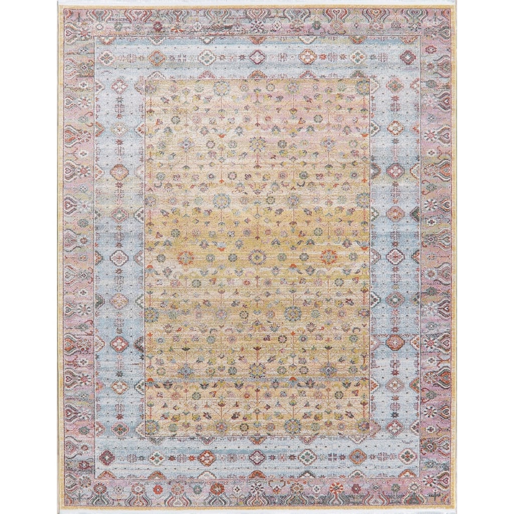 Turkish Vintage Style All-Over Distressed Oriental Area Rugs Heat-Set