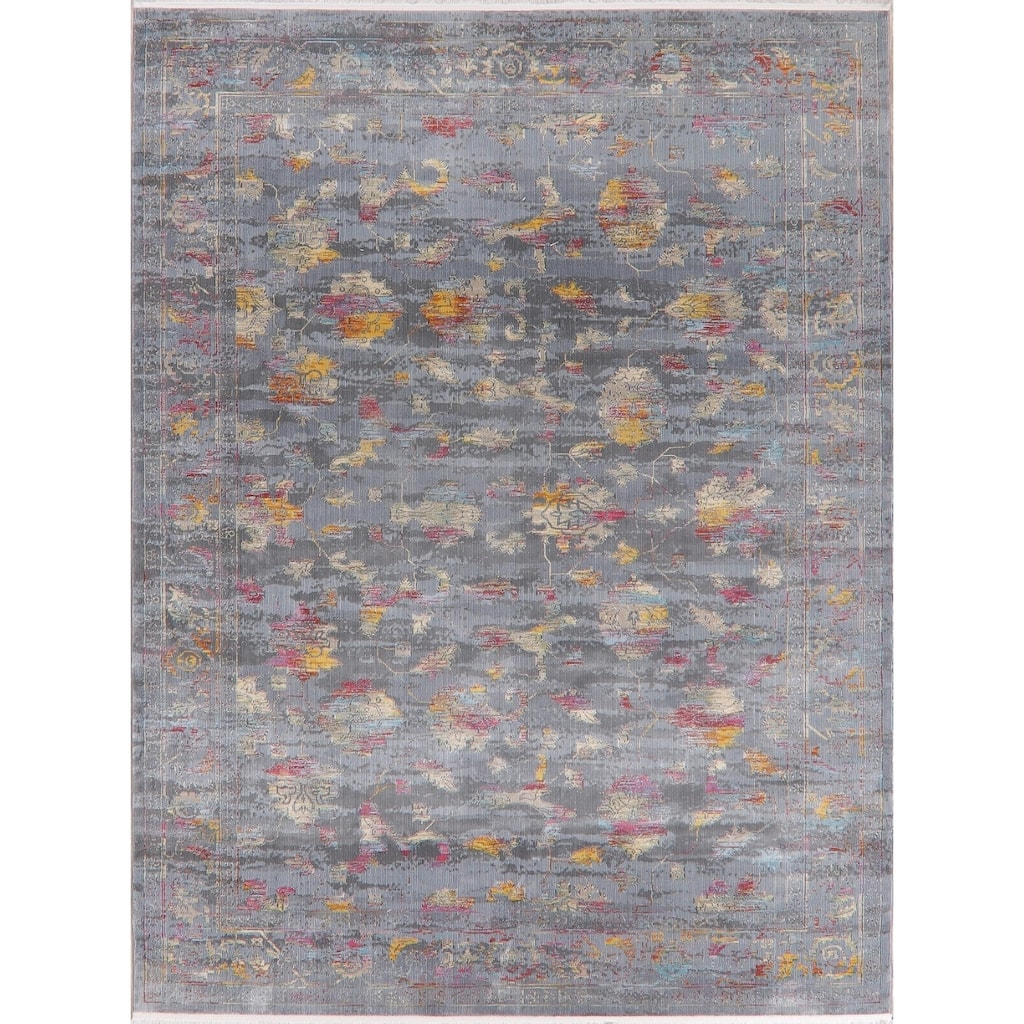 All-Over Vintage Style Floral Distressed Heat-Set Area Rugs Bedroom