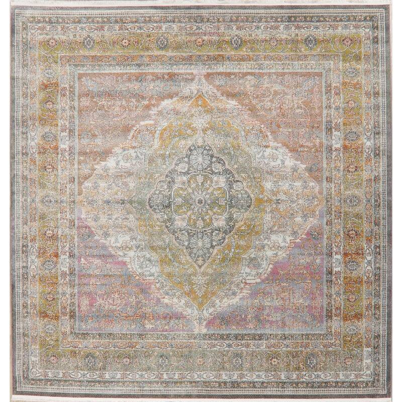 Floral Oriental Vintage Style Distressed Home Decor Heat-Set Area Rugs