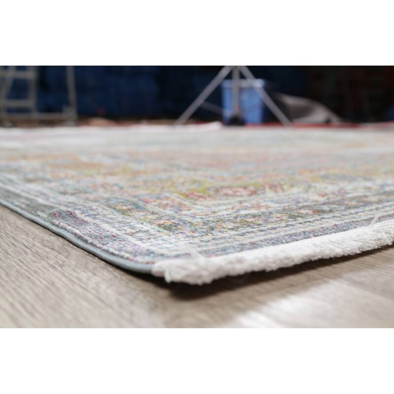 Floral Oriental Vintage Style Distressed Home Decor Heat-Set Area Rugs