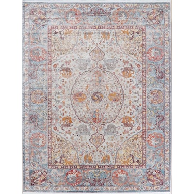 Hunting Style Animal Pictorial Distressed Oriental Heat-set Area Rugs
