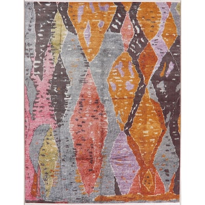 Distressed Abstract Turkish Vintage Style Area Rugs Heat-Set