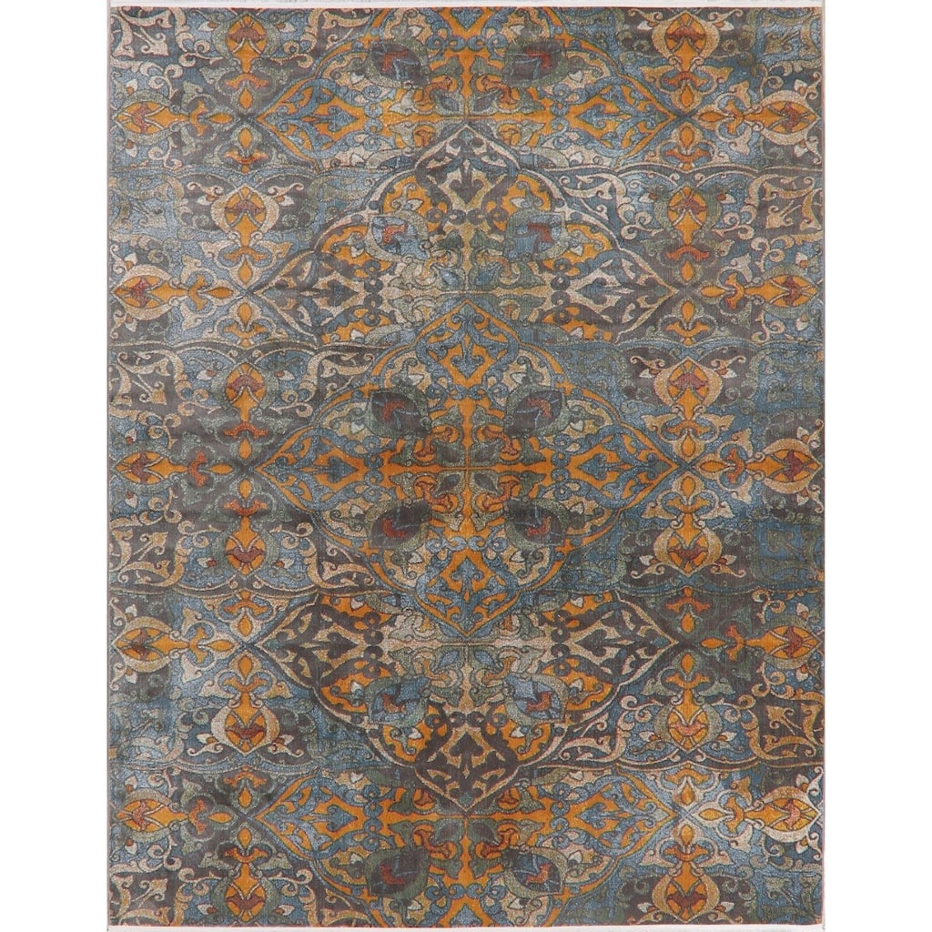 Transitional Art & Craft Distressed Area Rugs Home Decor Heat-Set