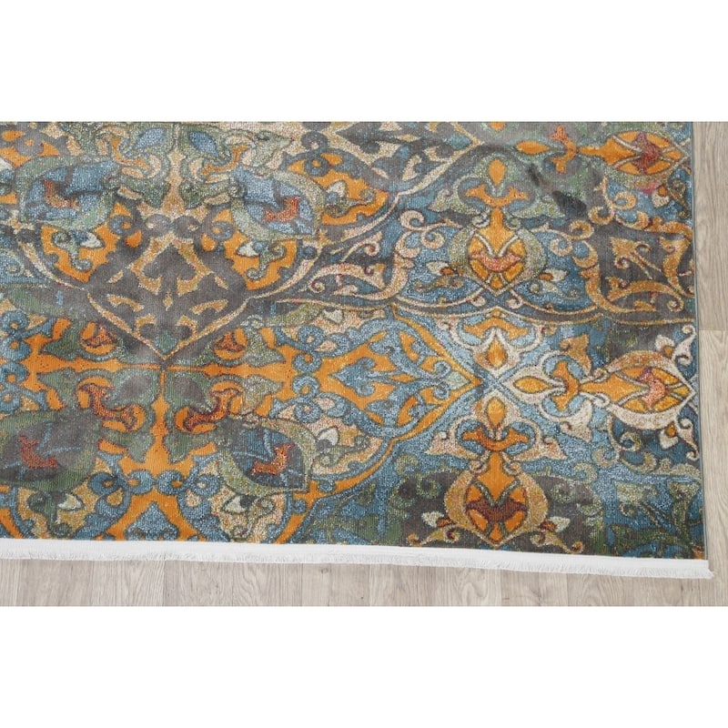 Transitional Art & Craft Distressed Area Rugs Home Decor Heat-Set