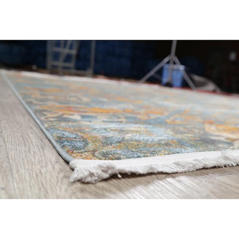 Transitional Art & Craft Distressed Area Rugs Home Decor Heat-Set