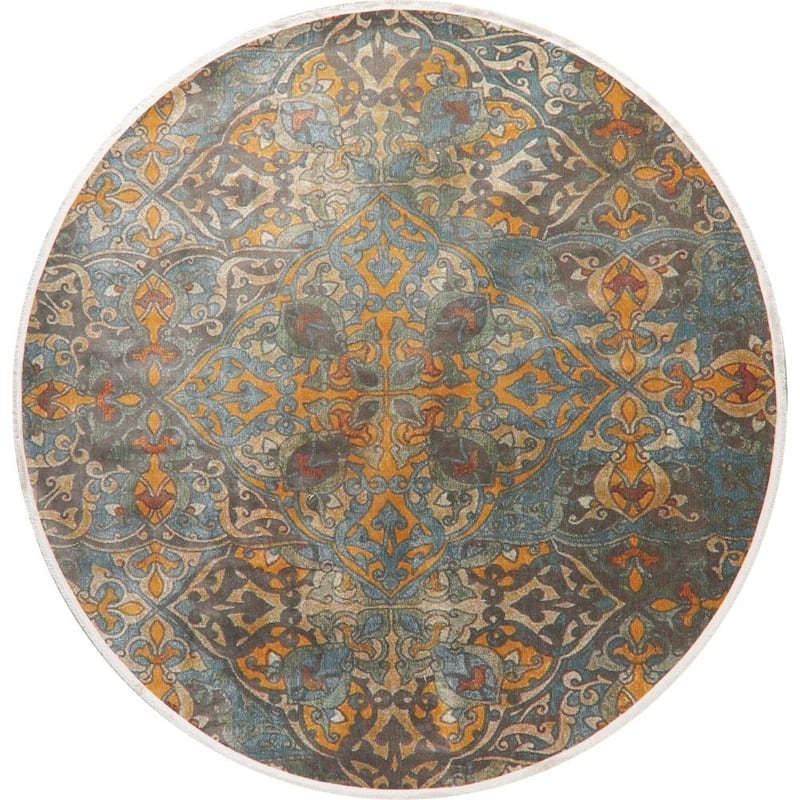 Transitional Art & Craft Distressed Area Rugs Home Decor Heat-Set