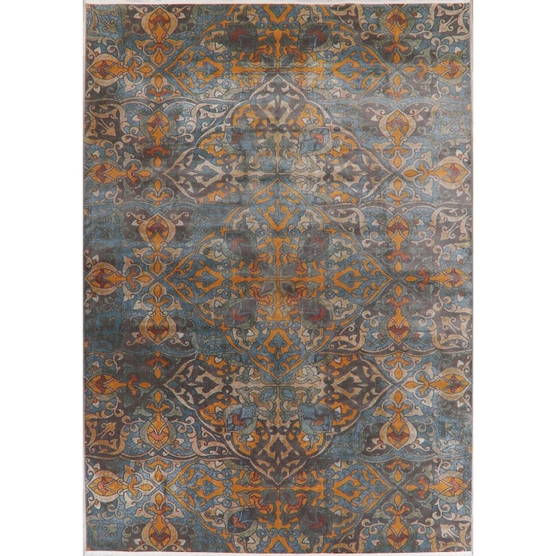 Transitional Art & Craft Distressed Area Rugs Home Decor Heat-Set