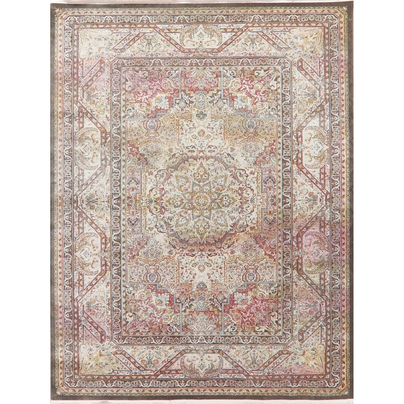 Traditional Geometric Distressed Oriental Turkish Area Rug Living Room