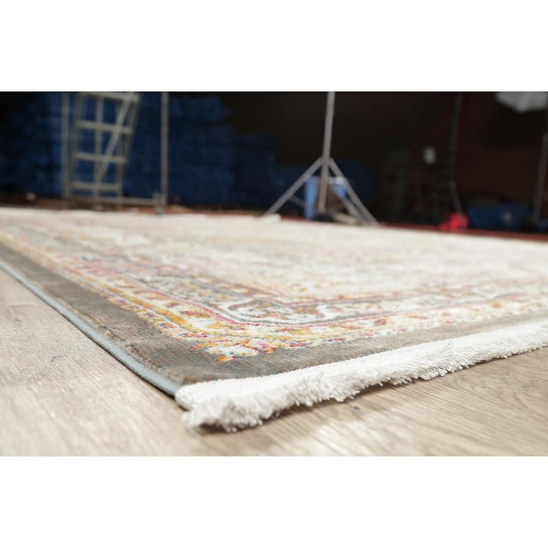 Traditional Geometric Distressed Oriental Turkish Area Rug Living Room