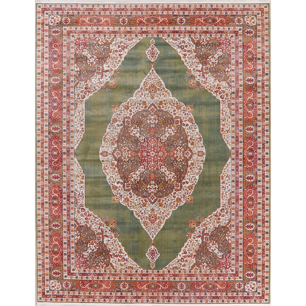 Medallion Vintage Style Floral Distressed Area Rug Home Decor Heat-Set